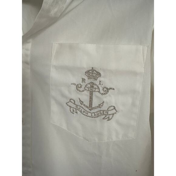 Ralph Lauren Black Label White Cotton Button Down Shirt Crest Size 6 NWT - Picture 4 of 9